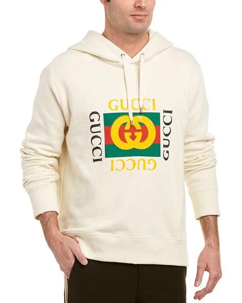 gucci classic logo hoodie|white Gucci logo hoodie men.